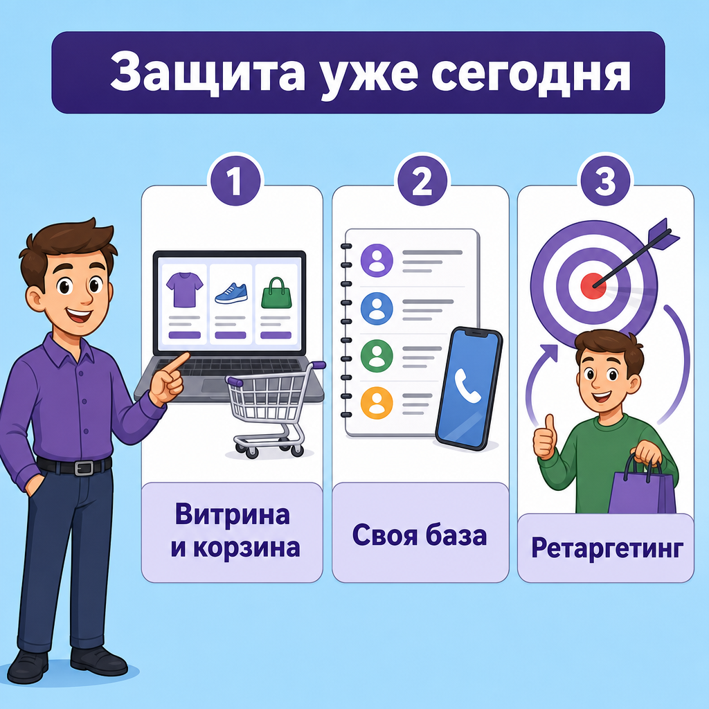 Защита уже сегодня: витрина и корзина, своя база, ретаргетинг